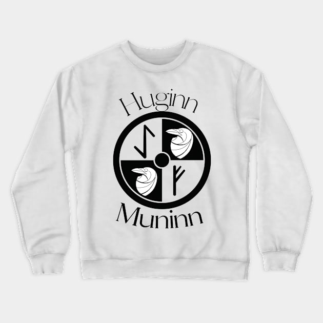 Huginn and Muninn Shield Crewneck Sweatshirt by GrafDot